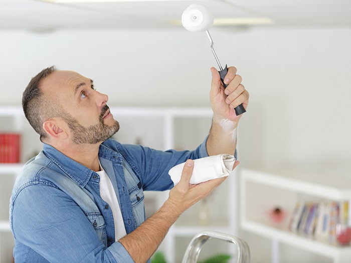 Use a roller for the ceiling